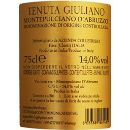 Montepulciano | Collefrisio | Vin rosu Tenuta Giuliano Montepulciano d'Abruzzo 0.75L