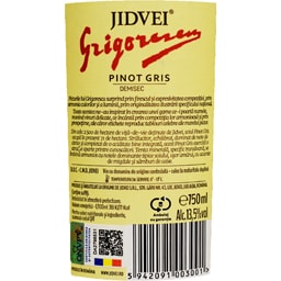 Jidvei | Grigorescu | Vin alb demisec Pinot Gris 0.75L