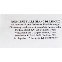 Premiere Bulle | Vin spumant alb brut 0.75L