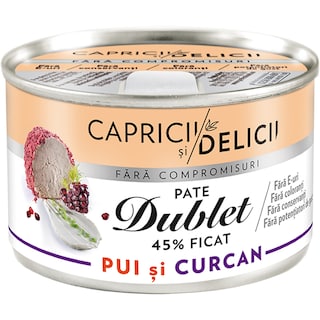 Capricii si Delicii | Pate cu ficat de pui și curcan 145g