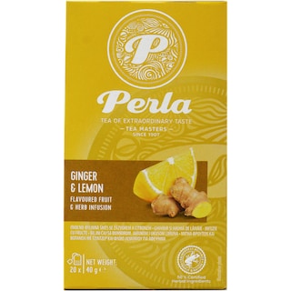 Perla | INfuzie cu fructe, ghimbir si aroma de lamaie 20x2g