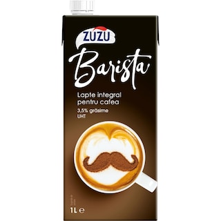 Zuzu | Lapte UHT integral pentru cafea Barista, 3.5% grasime 1L