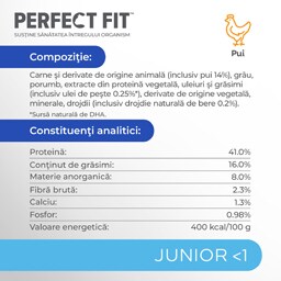 Perfect Fit | Hrana uscata, completa, bogat in pui, pentru pui de pisica 750g