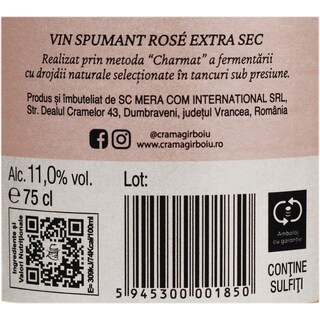 Cuartz | Spumant roze extra sec  0.75L
