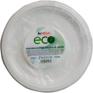 MEGA Eco | Farfurii din trestie de zahar, 10 bucati