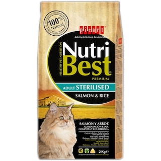 Nutribest | Hrana uscata Sterilised Adult, cu somon si orez 2kg