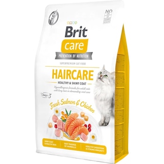 Brit Care | Hrana uscata pentru pisici Grain-Free Haircare Healthy & Shiny Coat 2kg