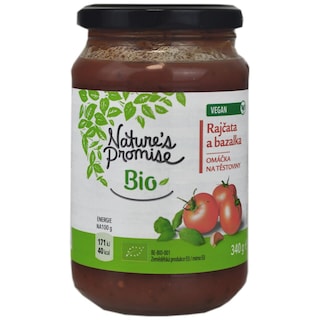 Nature's Promise Bio | Sos pentru paste, ecologic, cu tomate si busuioc 340g
