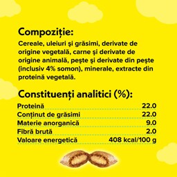 Dreamies | Hrana complementara cu somon pentru pisici adulte si pisoi 60g