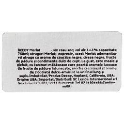 Decoy | Vin rosu sec Merlot 0.75L