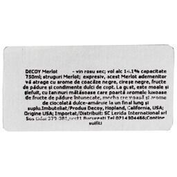 Decoy | Vin rosu sec Merlot 0.75L