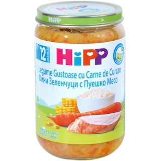 Hipp | Legume gustoase cu orez si carne de curcan, de la 12 luni 220g