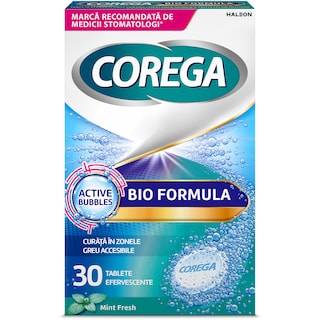 Corega | Tablete efervescente pentru curatarea protezei dentare Bio Formula