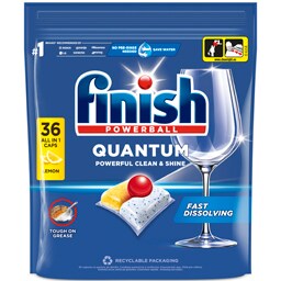 Finish | Quantum | Detergent pentru masina de spalat vase Lemon, 36 capsule