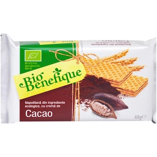 Bio Benefique | Napolitana bio cu crema de cacao 40g