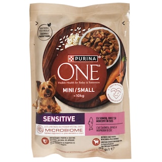 Purina One | Hrana umeda pentru caini, cu somon, orez si morcovi in sos 85g