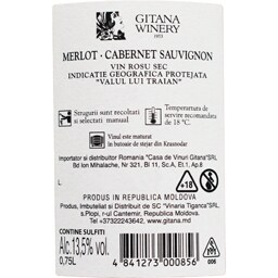 Gitana Winery | Vin rosu Cabernet Sauvignon & Merlot 0.75l