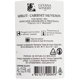 Gitana Winery | Vin rosu Cabernet Sauvignon & Merlot 0.75l