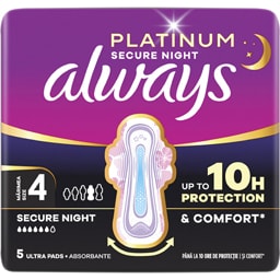 Always | Platinum | Absorbante marimea 4 Secure Night, 5 bucati