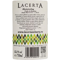 Lacerta Winery | Vin alb Rhein Riesling 0.75l