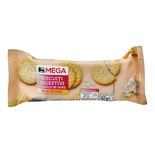 MEGA | Biscuiti digestivi cu fulgi de ovaz 62g