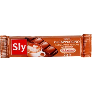 Sly | Tableta ciocolata cu crema cappucino fara zahar 25g