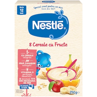 Nestle | 8 cereale cu fructe, pentru copii 12-36 de luni 250g