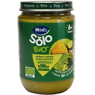 Hero Baby | Meniu ecologic cu dovleac, cartof, mazare si broccoli, 6+ 190g