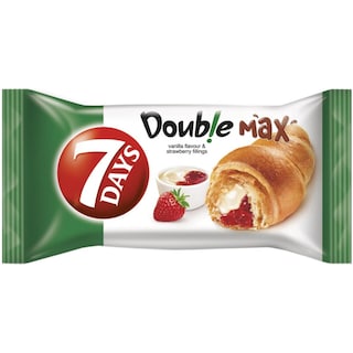 7Days | Double |  Croissant cu umplutura de vanilie si capsune 80g