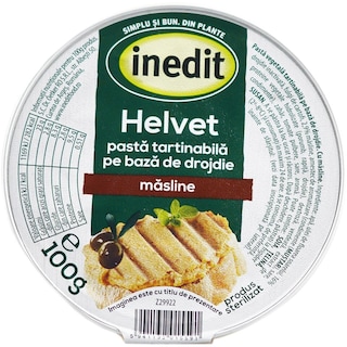 Inedit | Pasta vegetala Helvet cu masline 100g