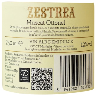 Zestrea | Vin alb demidulce Muscat Ottonel 0.75L