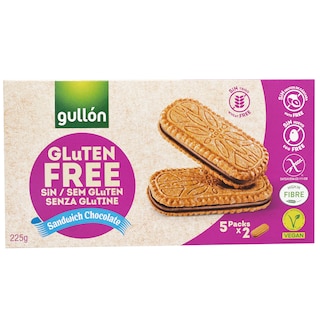 Gullon | Biscuiti cu crema cu cacao, fara gluten  5x45g