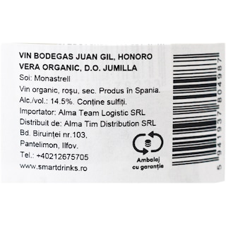 Juan Gil | Vin rosu sec Honoro Vera Organic 0.75L
