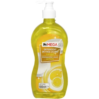 MEGA | Detergent de vase lichid cu parfum de lamaie 500ml
