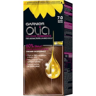 Garnier | Olia | Vopsea de par fara amoniac 7.0 Blond Inchis