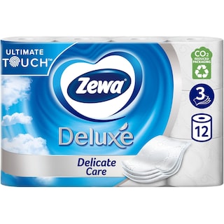 Zewa | Hartie igienica Deluxe Delicate Care, 3 straturi, 12 role