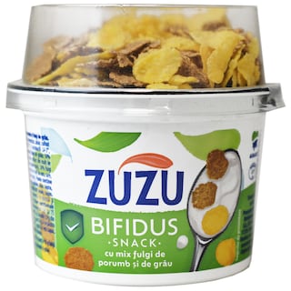 Zuzu | Iaurt bifidus snack cu mix de fulgi de porumb si de grau 168g