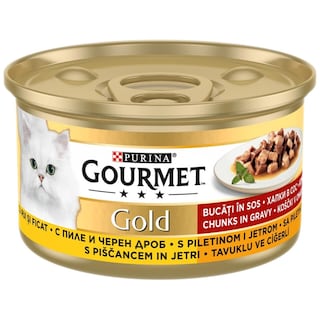 Gourmet | Gold | Hrana pentru pisici, cu pui si ficat 85g