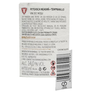 Fautor | Aurore | Vin rosu sec Feteasca Neagra & Tempranillo 0.75L