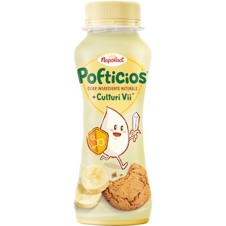 Napolact | Pofticios | Iaurt de baut cu banane si biscuiti 200g