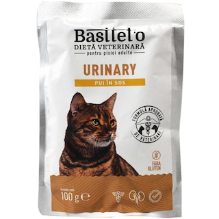 Bastteto | Hrana umeda dietetica pentru pisici adulte, Urinary, pui in sos 100g