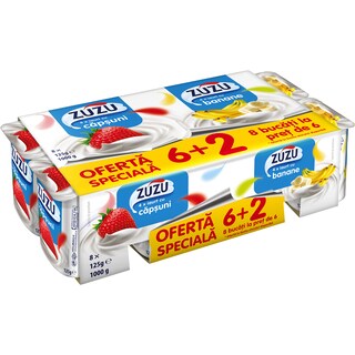 Zuzu | Iaurt cu capsuni si banane 8x125g