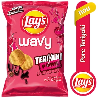 Lay's | Chipsuri ondulate din cartofi, cu gust de porc teriyaki 115g