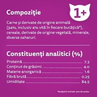 Whiskas | Hrana umeda pentru pisici cu vita in sos 85g