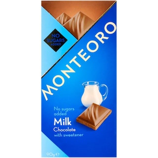Monteoro | Ciocolata cu lapte cu indulcitor 90g