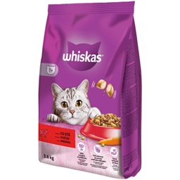 Whiskas | Hrana uscata pentru pisici, cu vita 3.8kg