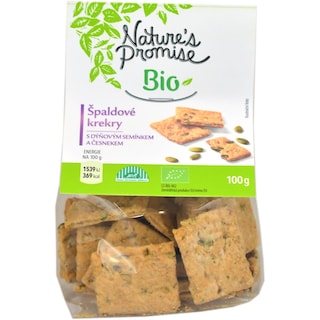 Nature's Promise Bio | Crackers bio cu spelta, seminte de dovleac si usturoi 100g