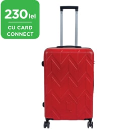 French Bull | Geanta de voiaj cu roti, 66x45x26cm, rosu