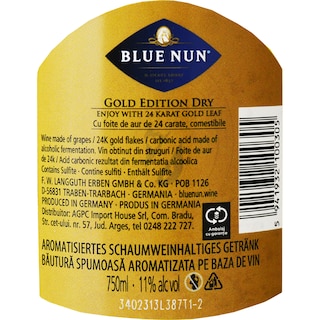 Blue Nun | Bautura spumoasa aromatizata 24K Gold Edition 0.75L