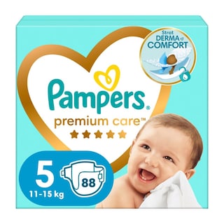 Pampers | Premium Care | Scutece bebelusi Marimea 5, 11-16 kg, 88 buc